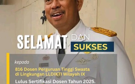 Gelombang Baru Pendidik Profesional: LLDikti Wilayah IX Merayakan Kelulusan 816 Dosen Serdos 2025